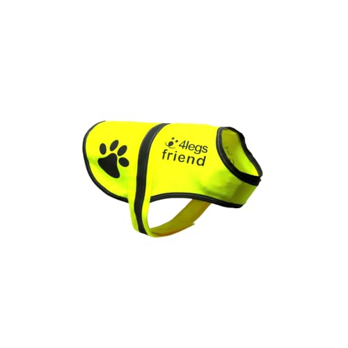 4LegsFriend Hunde Sicherheitsweste mit Leinenbefestigungsring 5 Größen - Hohe Sichtbarkeit für Outdoor Aktivitäten Tag und Nacht, Hält den Hund Sichtbar, Sicher vor Autos und Jagtunfällen (XL)