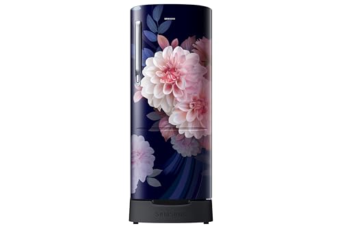 Image of Samsung 183 L, 5 Star, Digital Inverter, Direct-Cool Single Door Refrigerator (RR20F2825BB /NL, Begonia Blue, Base Stand Drawer)