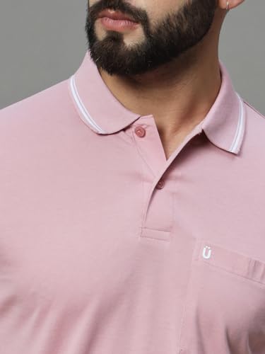 Image of UNIBERRY Men's Cotton Half Sleeves Solid Polo Neck T-shirt-MT4-BG 4XL