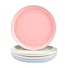 Set di 4 piatti da pranzo piccoli, piatti in plastica riutilizzabili, set di piatti infrangibili per viaggi, picnic, campeggio o uso quotidiano (15 cm)