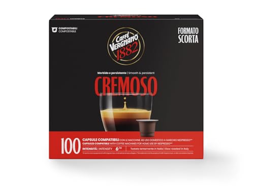 Caffè Vergnano 1882 Èspresso Cremoso, 100 Capsule,...