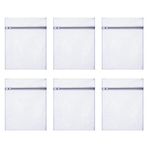 DECHOUS 6pcs Polyester Mesh Laundry Bags for Hotel Home Camping Bra Mesh Wash Bags Travel Zipper Pouch