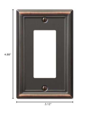 Image of Amerelle 149RDB Chelsea Wallplate, 1 Rocker, Aged Bronze (Pack of 2)