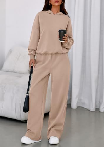 Image of PRETTYGARDEN Womens Sweatsuits 2 Piece Set 2026 Casual Winter Long Sleeve Hoodie Loose Wide Leg Sweatpants Fall Tracksuit