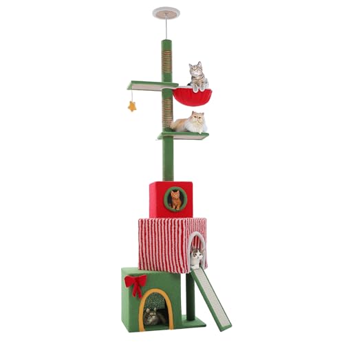 PAWZ Road Floor to Ceiling Cat Tree Christmas Tall Cat Tower Climbing Tree