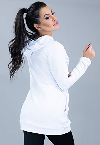 Casaco MVB Modas Feminino Moletom Flanelado Capuz