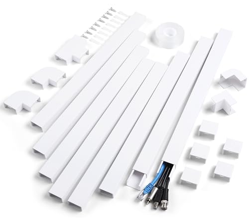 ZhiYo 120in Cord Hider Wall, Cable Management Kit to Hide 3-5 Cords