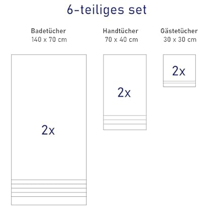 Luscinia Luxuriöse 550 g/m² | 100% Baumwolle Frottiertücher | 6er Set | 2 Badetücher (140x70 cm), 2 Handtücher (40x70 cm), 2 Gästetücher (30x30 cm) | Oeko-TEX® 100 | Aufhängeschlaufe (Rose) – Bild 4