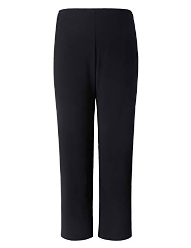 Chicwe Women's Plus Size 4 Way Stretch Studio High Rise Relaxed Pants - Casual Pant with Bootcut and Pockets Black 16