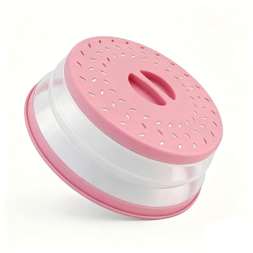 Image of Small Collapsible Microwave Splatter Cover(pink, 8 IN)