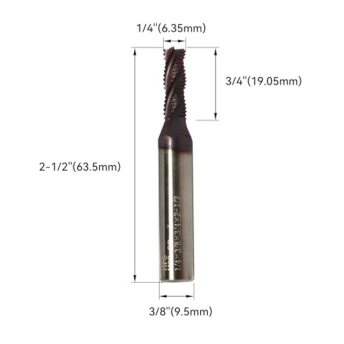 Image of HFS(R) Roughing End Mill Square End Mill 4 Flute M42 8% Cobalt TiAlN for Steel 1 /4 inch Dia.