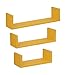 Five - Lot de 3 Étagères murales flottantes Coloris Jaune Moutarde Fixations Invisibles