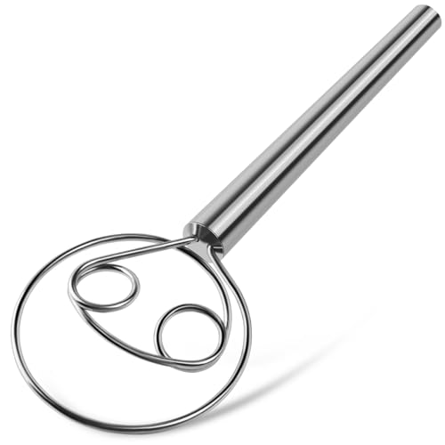 TEEVEA Dänischer Teigbesen, Edelstahlhaken, holländischer Brotmixer für Sauerteig-Backwerkzeuge