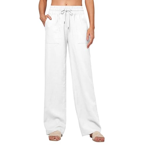Pantalon femme en lin premium aux finitions fluides et soignées