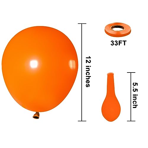 Image of KBZVNAF Orange Latex Party Balloons 50 Pack 12 inch | Helium Matte Orange Balloons for Birthday Wedding Baby Shower Halloween Party Decorations