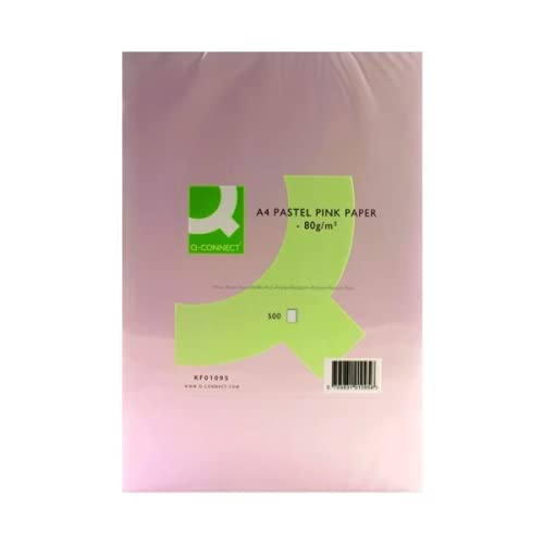 Q-Connect Pink Coloured A4 Copier Paper 80gsm Ream (Pack of 500) KF01095 ( Pack of 2) + Free FINCHLEY Refill