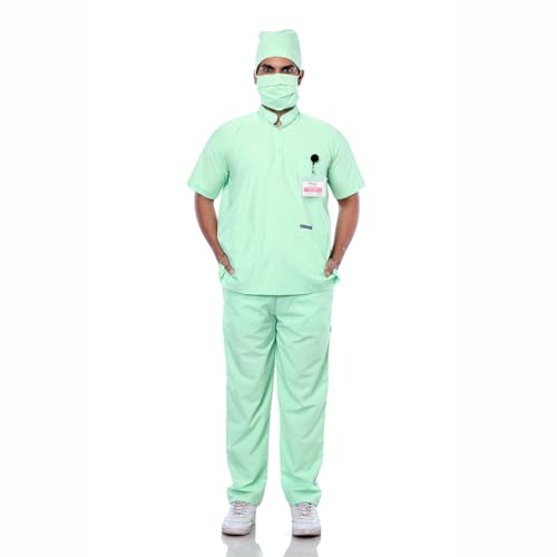 Image of Women's 5-Pocket Scrub Suit | Set of Top & Pant | Half Sleeves | Mandarin Collar | Breathable Polyviscose Fabric | Comfortable | Durable | Uniform for Doctors Nurse & Dentist LG 5XL
