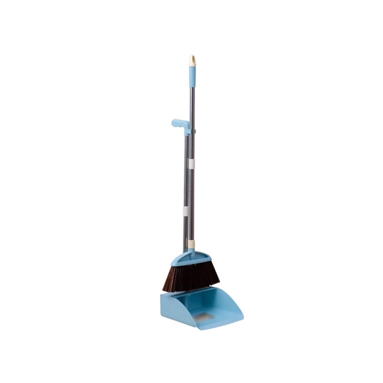 Moderno Juego de Escoba y recogedor de pie, Escoba Interior con recogedor, autolimpieza con Dientes para recogedor Conveniente