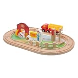 Gogogmee Teiliges Holz eisenbahnset mit Bauernhoftieren Pädagogisches für Kleinkinder Farbenfrohes Lernspielzeug Kreativität und Problemlösung Sicher und Nachhaltig Eltern Junge