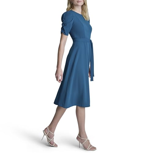 Image of DKNY Women's Jewel Neck Scuba Crepe Dress