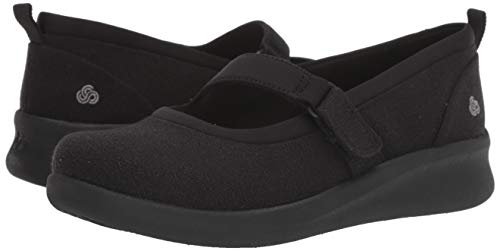 Clarks Women's Sillian 2.0 Soul Mary Jane Flat, Solid Black Textile, 100 W Us #TOP6