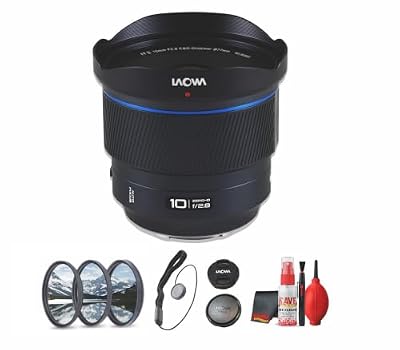 Laowa 10mm f/2.8 FF Autofocus Lens Sony E Mount Full Frame Ultra Wide Prime Zero-D Optics 130.4 Degree View for Photography (VE1028AFFE) + Lens Filter Kit + Cleaning Kit + Cap Keeper (5pc Bundle)