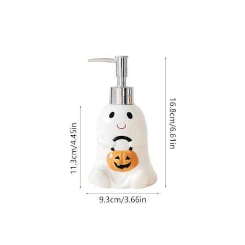 Cute Ghost & Pumpkin Ceramic Hand Soap Dispenser Bathroom Halloween Decor - image 2