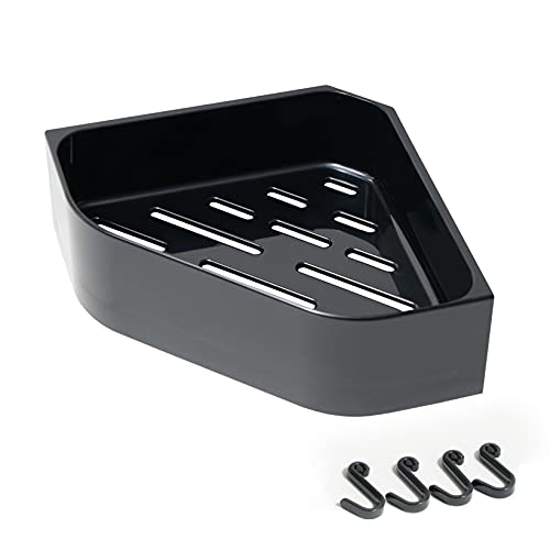 【BLKP】 パール金属 コーナーラック 4連 フック付 マグネット 磁石 収納 浴室 キッチン 日本製 BLKP ブラック AZ-5141