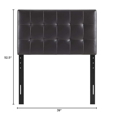 Image of Modway Lily Tufted Faux Leather Upholstered Twin Headboard in Brown