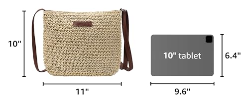 Image of Ayieyill Straw Clutch Bags for Women Shoulder Bag Crossbody Bag Summer Beach Straw Bag Hand-Woven
