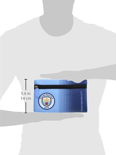 Man City Trousse à Crayons Motif délavé, Bleu, Fermeture éclair