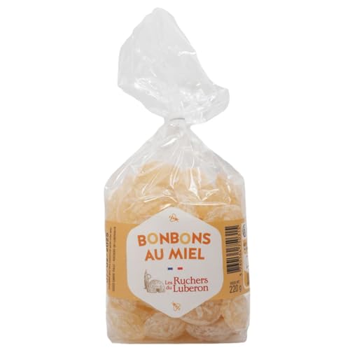 Les Ruchers du Luberon Bonbons au miel 220g - Miel Naturel pour la Gorge et la Toux - Cadeau parfait pour les amateurs de miel