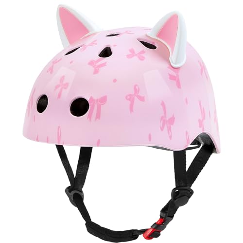 Image of Kids Bike Helmet for Girls 3-5 /5-8 /8-14, Adjustable Helmet with DIY Cat Ears, Cute Toddler Youth Helmets for Skateboard Scooter Cycling Roller Skating