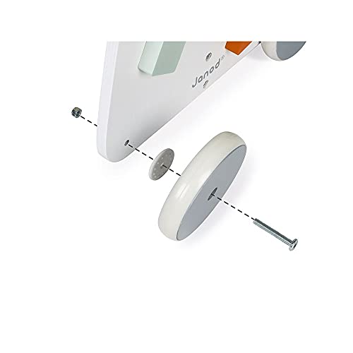 Janod - Sweet Cocoon Multi-Activity Laufwagen - Lauflernwagen aus Holz - 9 Aktivitäten - Leise Räder, Wasserbasierte Farben - Kinderspielzeug ab 1 Jahr, J04410