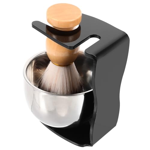 SOESFOUFU Complete Shaving Beard Brush Bowl and Stand Stylish Tool for Men's Grooming