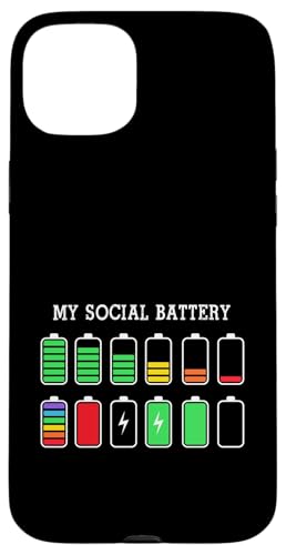 Funny Introvert Humor Energy Level Graphic Anti Social Fun �X�}�z�P�[�X iPhone 15 Plus �p