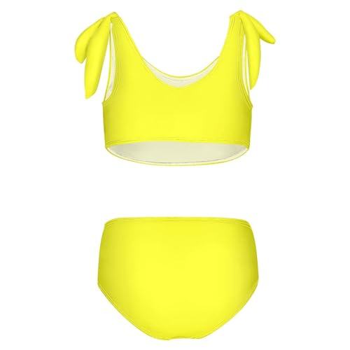 Image of Girls Tankini Swimsuit Bathing Suit Two Piece Bikini Summer Beach Swimwear with Adjustable Strap 3-12 Years Solid Color