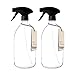 Kuishi - Flacon Vaporisateur en Verre Transparent [1000 ML x 2] - Flacon Pulvérisateur en Verre à Utiliser comme Vaporisateur Plantes, pour Nettoyer ou Jardiner (Bouteille sans BPA)