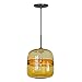 Jesco Lighting Group PD407-AM/BZ 1-Light Line Voltage Pendant and Canopy with Bronze Socket, Amber, Volts: 120, Watt: 60