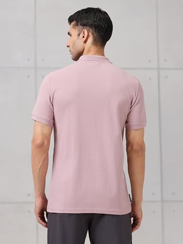 Image of TECHNOSPORT Men's Slim Fit Striped Half Sleeve Active Out Matpiq Polo T-Shirt for Gym, Sports & Regular Use