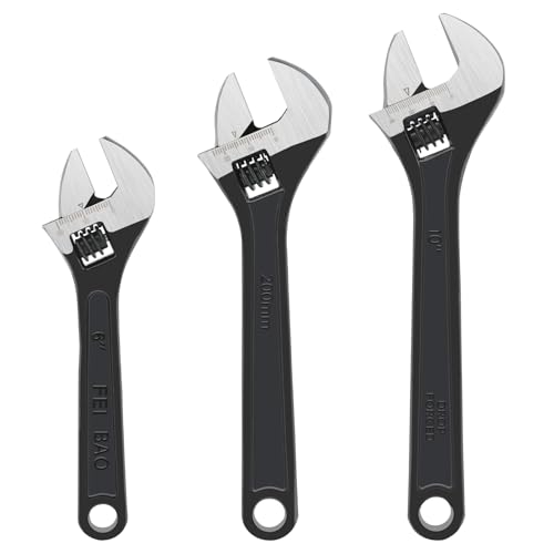 Conjunto de 3 chaves ajustáveis para tubos, chave inglesa de 15 cm, 20 cm, 25 cm de largura com ader