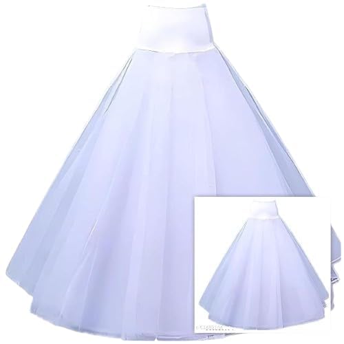 dollfashion Net Hoop Skirt Slips Crinoline Petticoat Long Underskirt For Wedding Bridal Dress Ball Gown For Party And Ethnic Wear White For Women & Girls -Xxl-picture-22