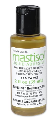 Mastisol Liquid Medical Adhesive - Long-Lasting Non-Water Soluble Skin Bond for Dressings, Tapes, & Devices, Latex-Free, CHG-Compatible - 2oz Bottle