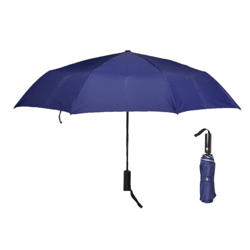 Image of Amazon Basics 3-Fold Travel Umbrella - Sophisticated Auto-Open Auto-Close Mechanism, Large 42 inch Canopy, RainProof & UV Protection|Ideal for Men & Women | Stylish, Durable, and Functional Design