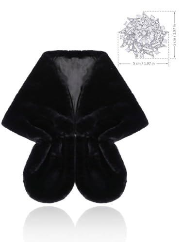 Women's Wedding Faux Fur Shawl and Wrap Bridal Fur Shrug for Evening Dresses2
