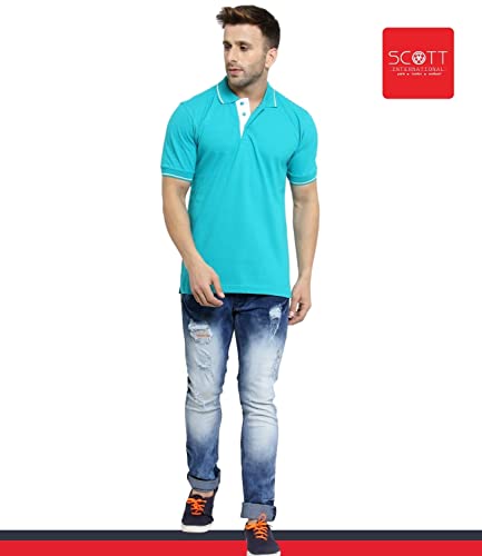Image of Scott International Men's Cotton Regular Fit Polo T-Shirt