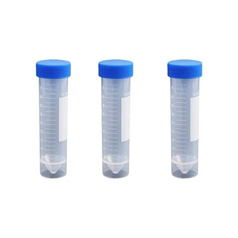 UKCOCO 25 PCS 50ml Nut-Boden-Zentrifugen-Rohr mit Überwurfmutter-Laborproben-Versorgungsmaterial Cover