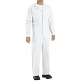 Red Kap Men's Button Front Cotton Coverall, White, 36