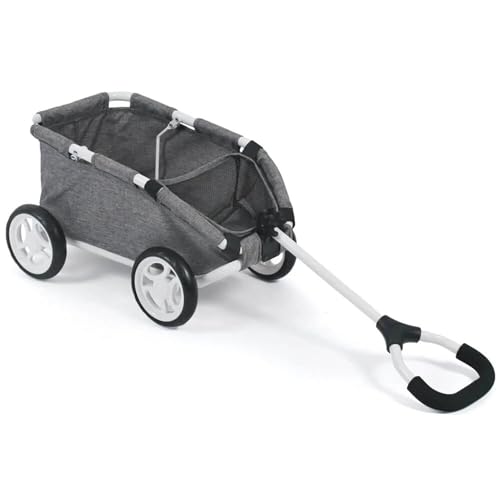 Bayer Chic 2000 660 76 Ziehwagen Skipper, Kleiner Bollerwagen für Teddys und Puppen, Jeans grau, 46 x 30 x 29 cm