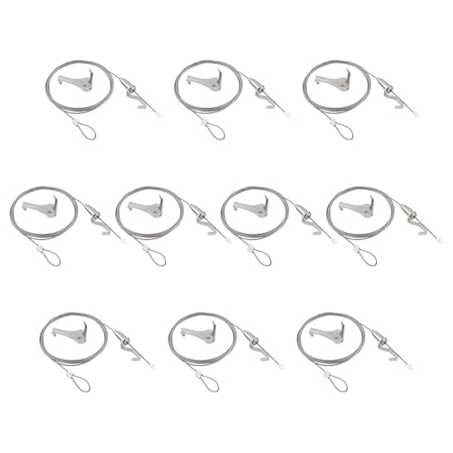 UFURMATE Kit para Colgar Cuadros con Ganchos, 10 Piezas Ajustable de Alambre Colgante de Acero Inoxidable, Kit de Colgar Cables de Alambre para Colgar Cuadros Pinturas Foto(1 m, gancho en S)